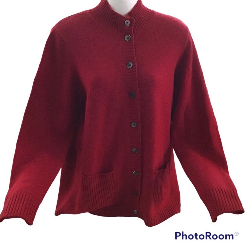 Sweater Cardigan 100% Cashmere Medium Red by Orvis